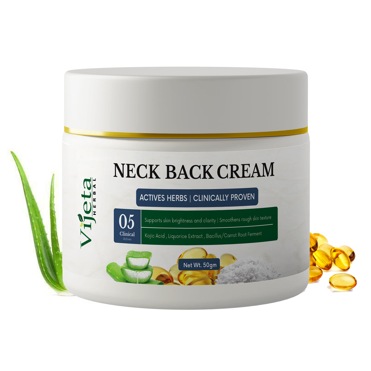 7DAYSNATURAL Neck & Back Cream with Kojic Acid & Liquorice Extract – Skin Brightening & Rough Skin Smoothing Cream, 50g