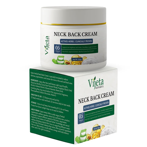 7DAYSNATURAL Neck & Back Cream with Kojic Acid & Liquorice Extract – Skin Brightening & Rough Skin Smoothing Cream, 50g