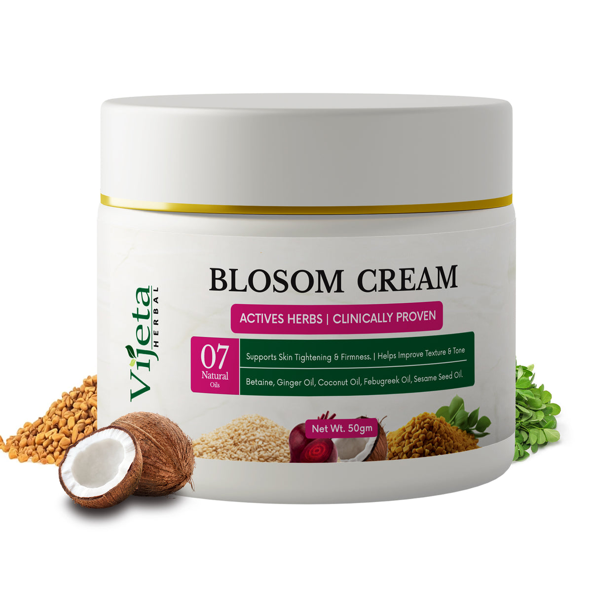 Blosom Cream | Herbal Skin Tightening & Firming Cream with 7 Natural Oils | 50g