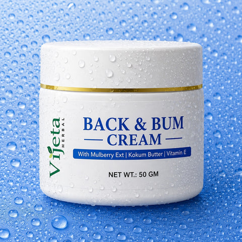 7DAYSNATURAL Back & Bum Cream with Mulberry Extract, Kokum Butter & Vitamin E – Moisturizing & Skin Smoothing Cream, 50g