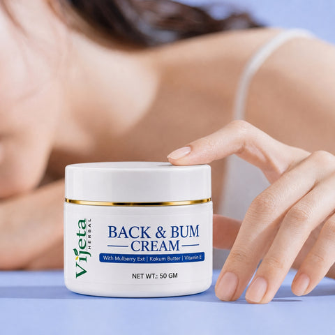 7DAYSNATURAL Back & Bum Cream with Mulberry Extract, Kokum Butter & Vitamin E – Moisturizing & Skin Smoothing Cream, 50g