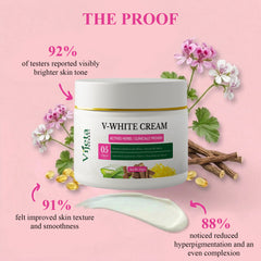 Vijeta Herbal V-White Cream | Hydrating & Skin Texture Cream with 5 Clinical Actives | 50g
