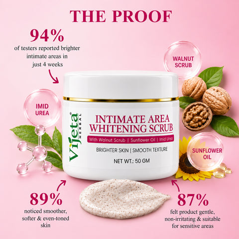 7DAYSNATURAL Intimate Area Whitening Scrub with Walnut Scrub, Sunflower Oil & Imid Urea – Gentle Exfoliating & Skin Smoothing Scrub, 50g