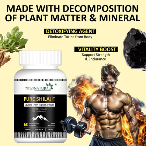 Ayurvedic Himalayan Shilajit 60 Capsule and Horse Power oil combo