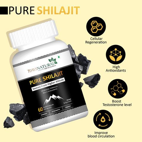 Ayurvedic Himalayan Shilajit 60 Capsule and Horse Power oil combo