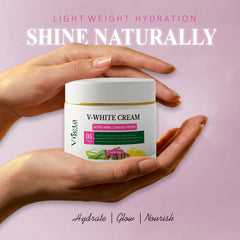 Vijeta Herbal V-White Cream | Hydrating & Skin Texture Cream with 5 Clinical Actives | 50g