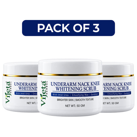 7DAYSNATURAL Underarm, Neck & Knee Whitening Scrub with Imid Urea, Emulsifying Wax & Sorbitol – Skin Brightening & Smoothing Scrub, 50g