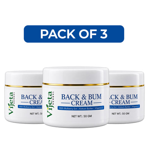 7DAYSNATURAL Back & Bum Cream with Mulberry Extract, Kokum Butter & Vitamin E – Moisturizing & Skin Smoothing Cream, 50g