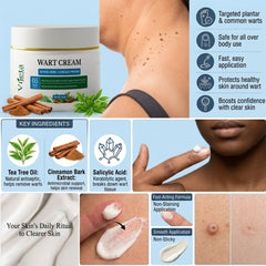 Vijeta Herbal Wart Cream | Salicylic Acid & Tea Tree Skin Care Cream | 50g