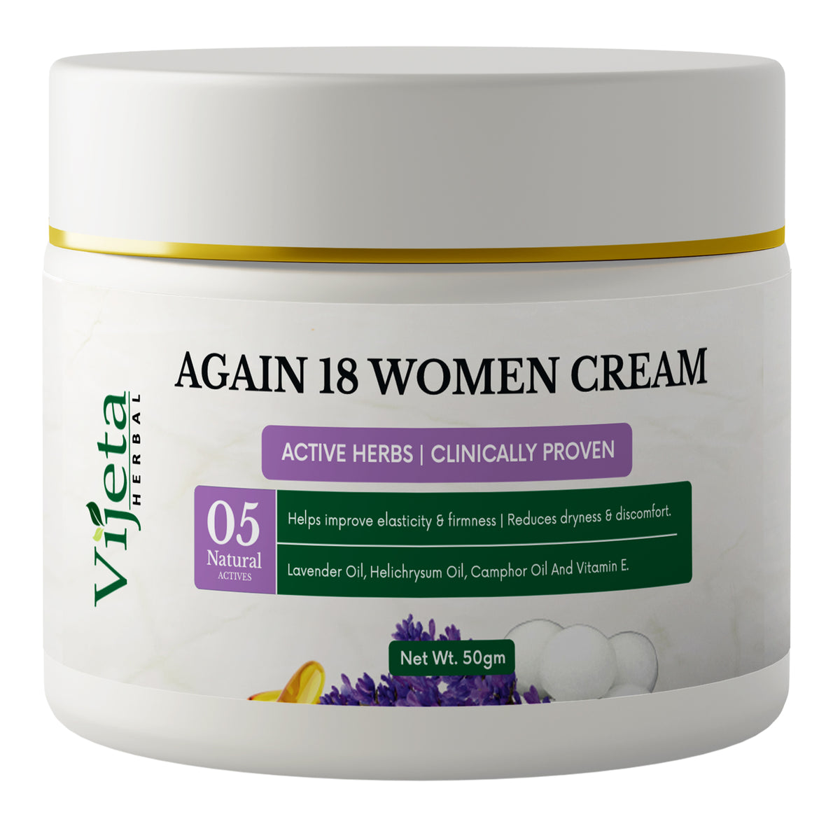 Again 18 Women Cream | Herbal Firming & Moisturizing Cream for Women's Intimate Care | 50g