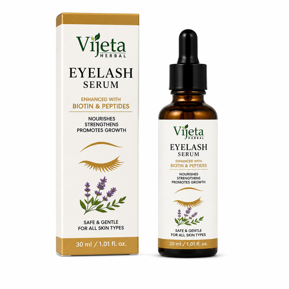 Vijeta Herbal Eyelash Serum | Biotin & Peptides Lash Growth Serum | 30ml