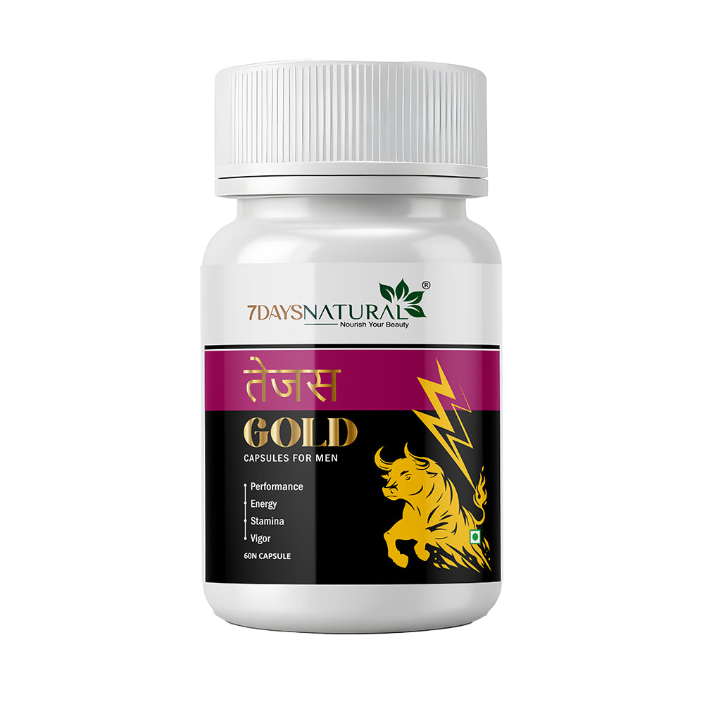 7DAYSNATURAL Tejas Gold Capsules for Men – Performance, Energy, Stamina & Vigor Support, 60 Capsules