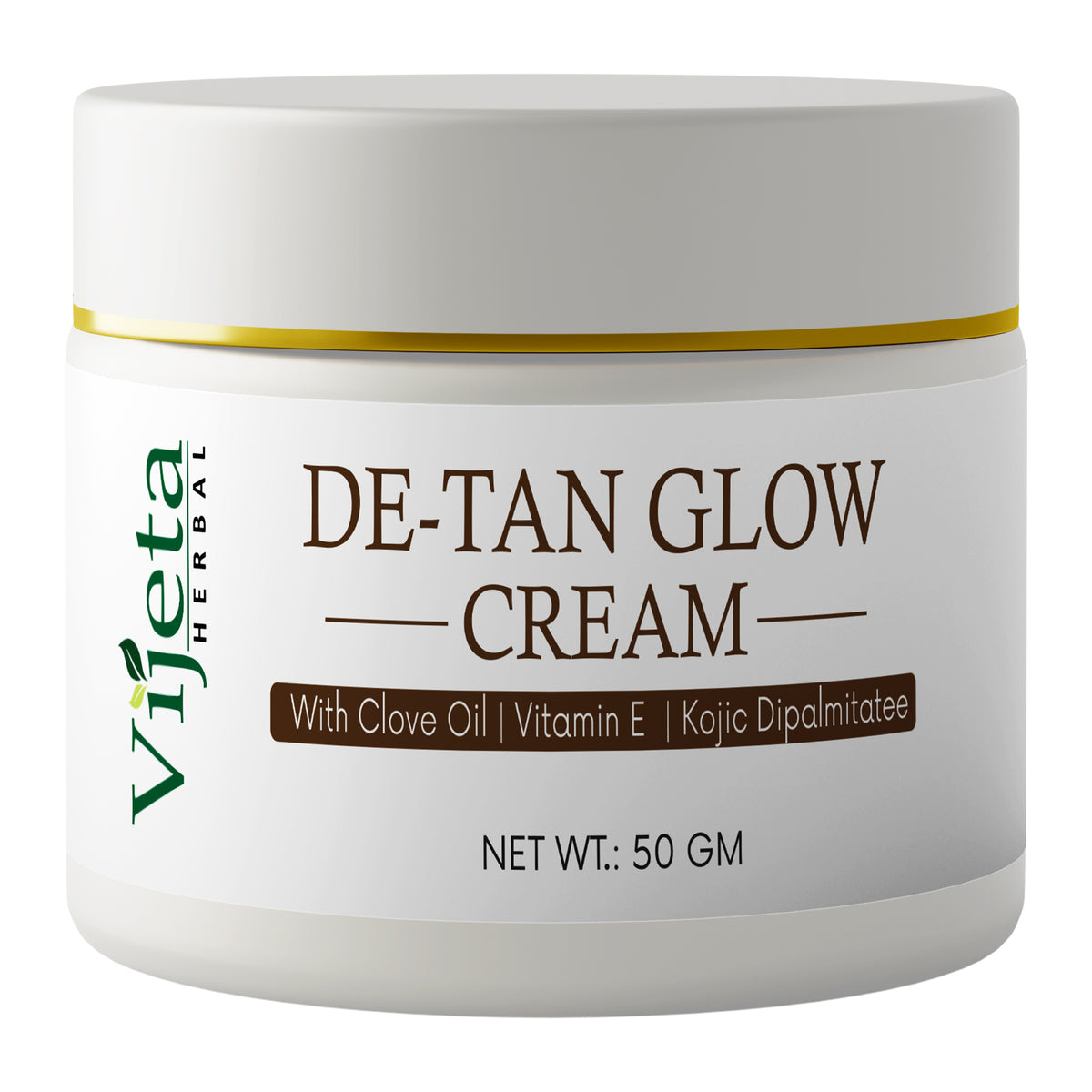 7DAYSNATURAL De-Tan Glow Cream with Clove Oil, Vitamin E & Kojic Dipalmitate – Skin Brightening & Tan Care Cream, 50g