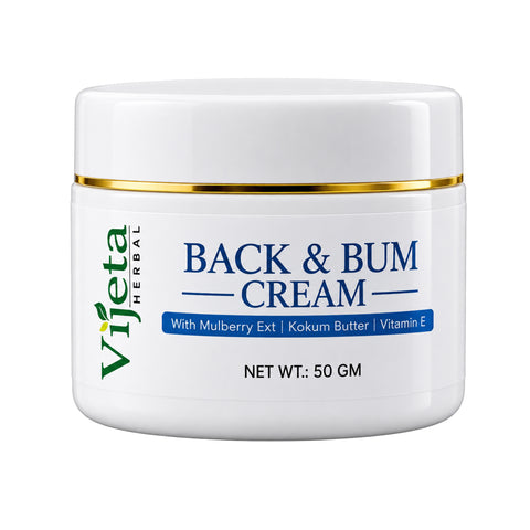 7DAYSNATURAL Back & Bum Cream with Mulberry Extract, Kokum Butter & Vitamin E – Moisturizing & Skin Smoothing Cream, 50g