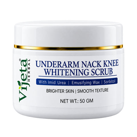 7DAYSNATURAL Underarm, Neck & Knee Whitening Scrub with Imid Urea, Emulsifying Wax & Sorbitol – Skin Brightening & Smoothing Scrub, 50g
