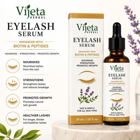 Vijeta Herbal Eyelash Serum | Biotin & Peptides Lash Growth Serum | 30ml
