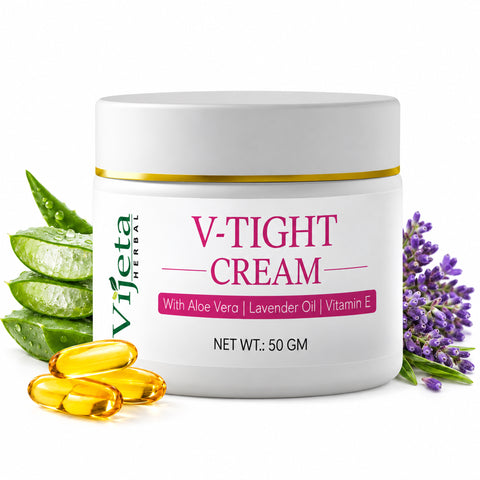 V-TIGHT Cream with Aloe Vera, Lavender Oil & Vitamin E – Herbal Personal Care Cream, 50g