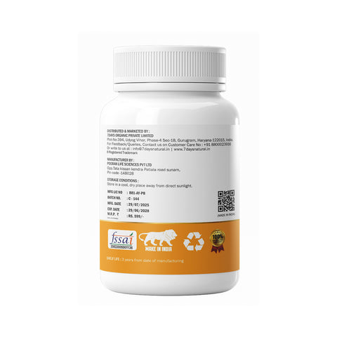 7DAYSNATURAL Vitamin C Plant Based Capsules with Amla & Methi Dana, Natural Herbal Supplement, 60 Capsules