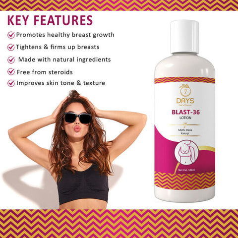 7 Days BLAST 36 Organic Women Breast Cream For Plumping | Firming & Lifting | Tightness | Breast Size Growth Naturally | Create Perfect Breast Shape Organic Niplyte Cream