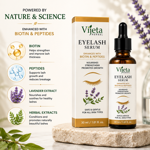 Vijeta Herbal Eyelash Serum | Biotin & Peptides Lash Growth Serum | 30ml