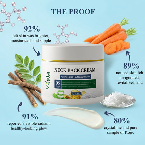 7DAYSNATURAL Neck & Back Cream with Kojic Acid & Liquorice Extract – Skin Brightening & Rough Skin Smoothing Cream, 50g
