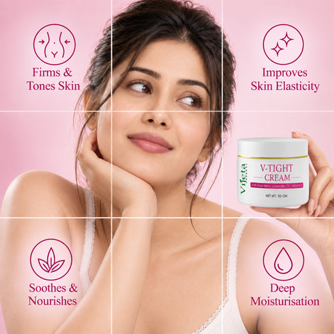 V-TIGHT Cream with Aloe Vera, Lavender Oil & Vitamin E – Herbal Personal Care Cream, 50g