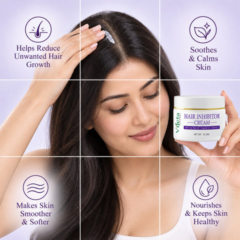 7DAYSNATURAL Hair Inhibitor Cream with Tea Tree Oil, Papain Extract & Vitamin E – Hair Growth Inhibiting Cream for Smooth Skin, 50g