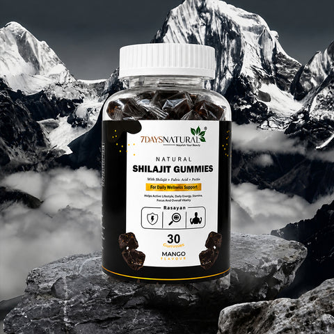 7DAYSNATURAL Shilajit Gummies with Fulvic Acid & Pectin, Mango Flavour, 30 Gummies