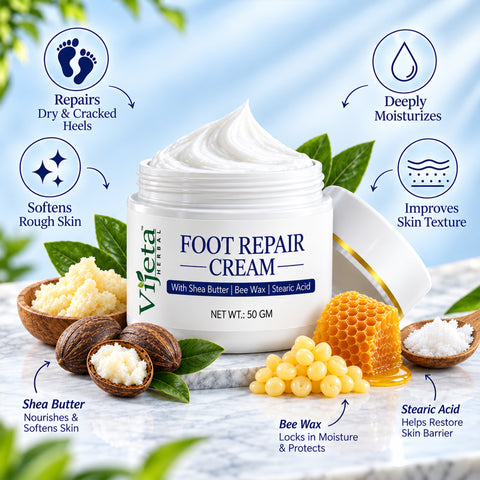 7DAYSNATURAL Foot Repair Cream with Shea Butter, Beeswax & Stearic Acid – Moisturizing Cream for Dry, Rough & Cracked Feet, 50g