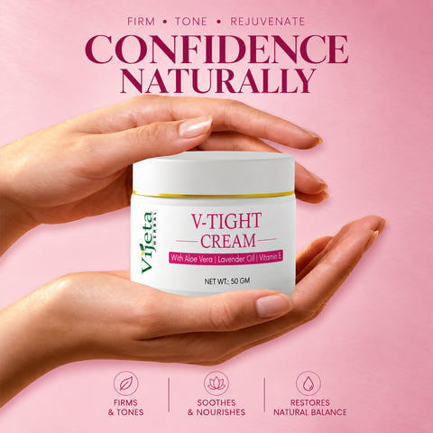 V-TIGHT Cream with Aloe Vera, Lavender Oil & Vitamin E – Herbal Personal Care Cream, 50g