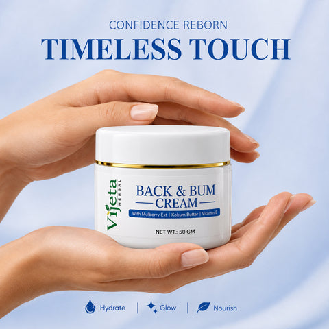 7DAYSNATURAL Back & Bum Cream with Mulberry Extract, Kokum Butter & Vitamin E – Moisturizing & Skin Smoothing Cream, 50g