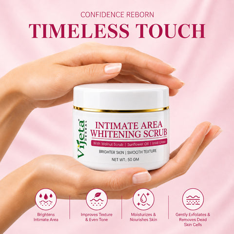 7DAYSNATURAL Intimate Area Whitening Scrub with Walnut Scrub, Sunflower Oil & Imid Urea – Gentle Exfoliating & Skin Smoothing Scrub, 50g