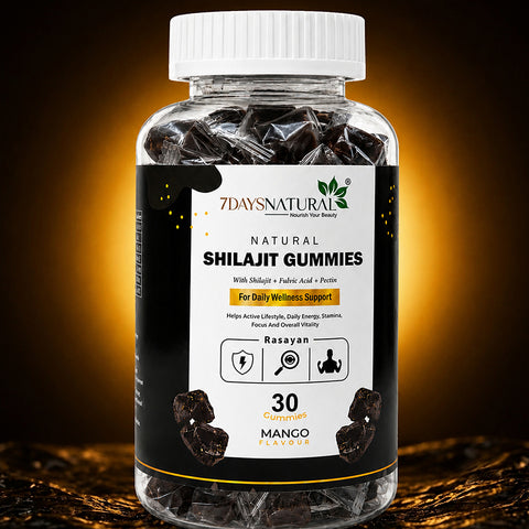 7DAYSNATURAL Shilajit Gummies with Fulvic Acid & Pectin, Mango Flavour, 30 Gummies
