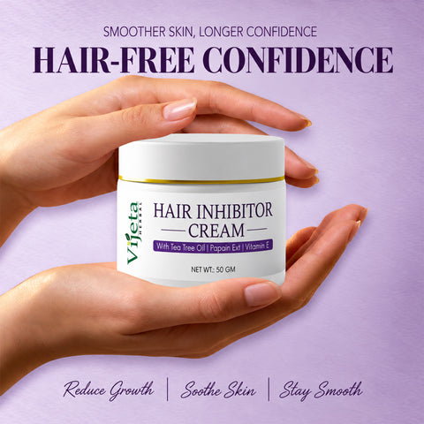 7DAYSNATURAL Hair Inhibitor Cream with Tea Tree Oil, Papain Extract & Vitamin E – Hair Growth Inhibiting Cream for Smooth Skin, 50g