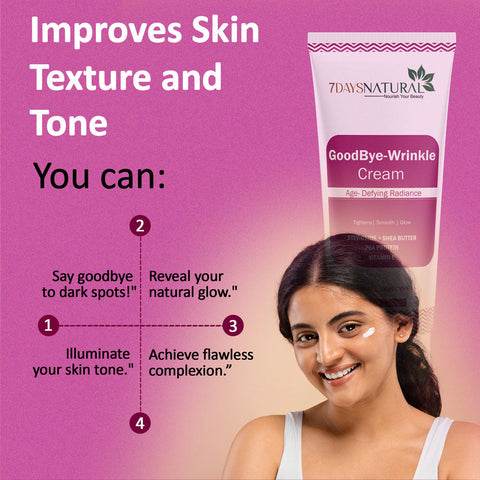 Anti Wrinkle Face Cream - 7Days Organic - Reduce Fine Lines, Wrinkles and Face Aging