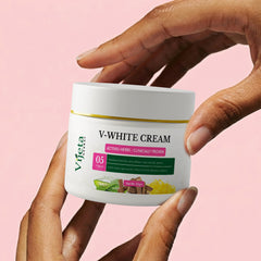 Vijeta Herbal V-White Cream | Hydrating & Skin Texture Cream with 5 Clinical Actives | 50g