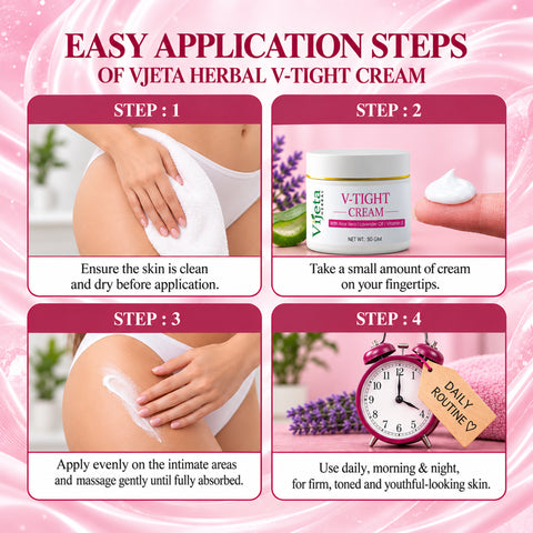 V-TIGHT Cream with Aloe Vera, Lavender Oil & Vitamin E – Herbal Personal Care Cream, 50g