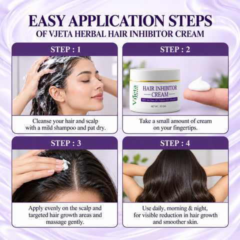 7DAYSNATURAL Hair Inhibitor Cream with Tea Tree Oil, Papain Extract & Vitamin E – Hair Growth Inhibiting Cream for Smooth Skin, 50g