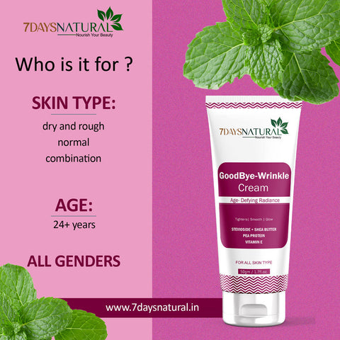 Anti Wrinkle Face Cream - 7Days Organic - Reduce Fine Lines, Wrinkles and Face Aging
