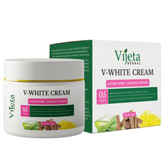Vijeta Herbal V-White Cream | Hydrating & Skin Texture Cream with 5 Clinical Actives | 50g