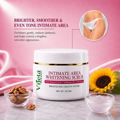 7DAYSNATURAL Intimate Area Whitening Scrub with Walnut Scrub, Sunflower Oil & Imid Urea – Gentle Exfoliating & Skin Smoothing Scrub, 50g