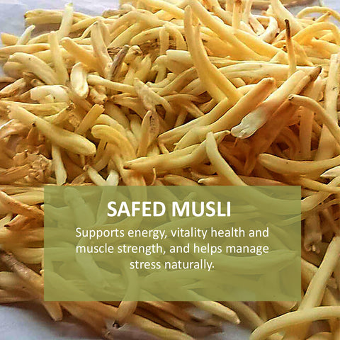 7DAYSNATURAL Safed Musli Capsules – Ayurvedic Herbal Supplement for Strength, Stamina & Physical Performance, 60 Capsules
