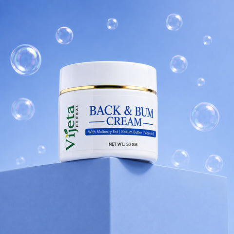 7DAYSNATURAL Back & Bum Cream with Mulberry Extract, Kokum Butter & Vitamin E – Moisturizing & Skin Smoothing Cream, 50g