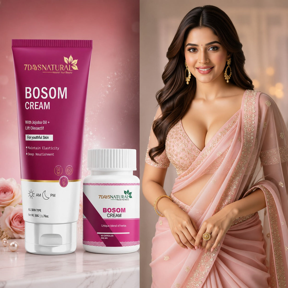 Bosom cream and capsule combo | 7Days Organic