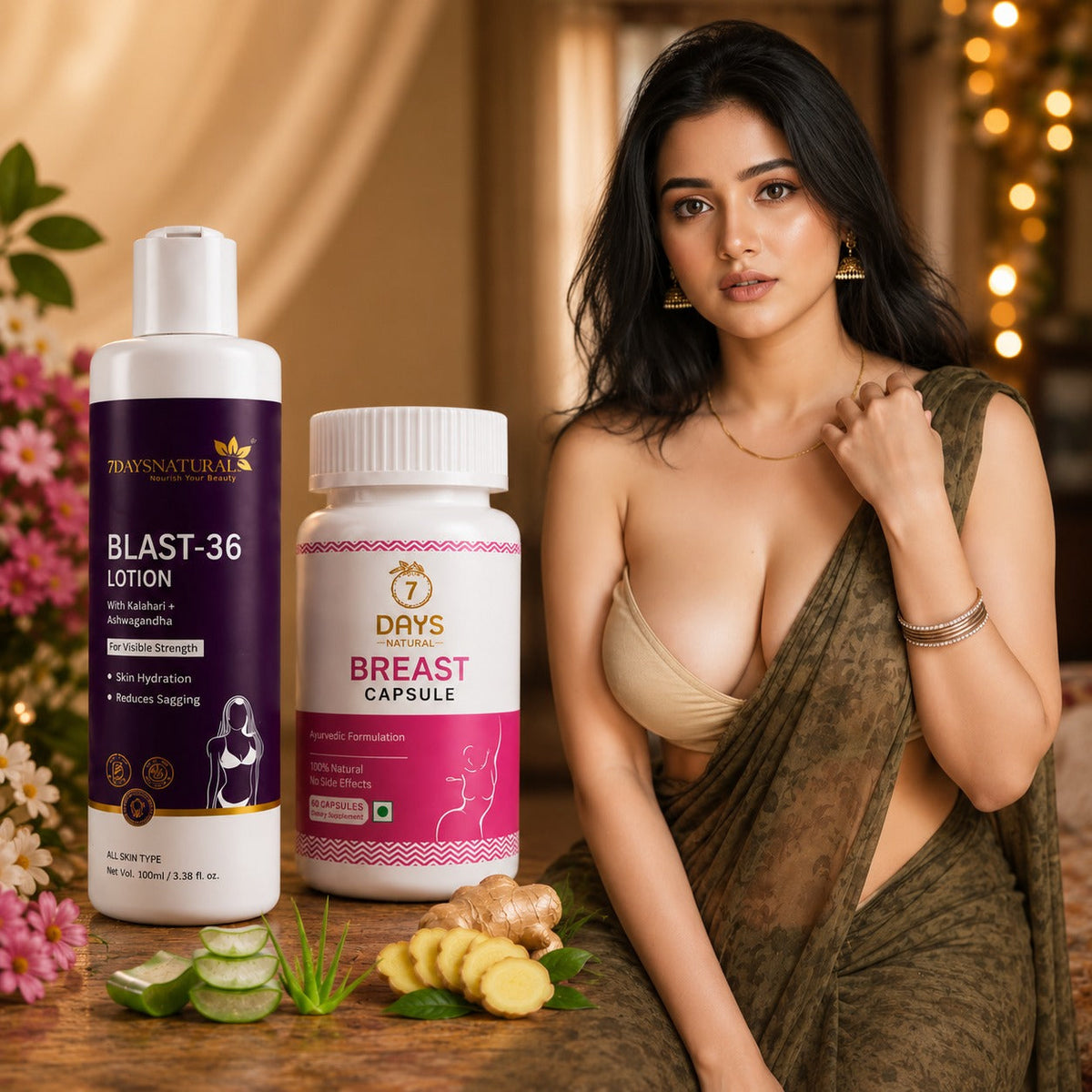 Women Breast Oil and Capsule | Firming & Lifting  | Breast Size Growth Naturally | Create Perfect Breast Shape Organic Niplyte oil